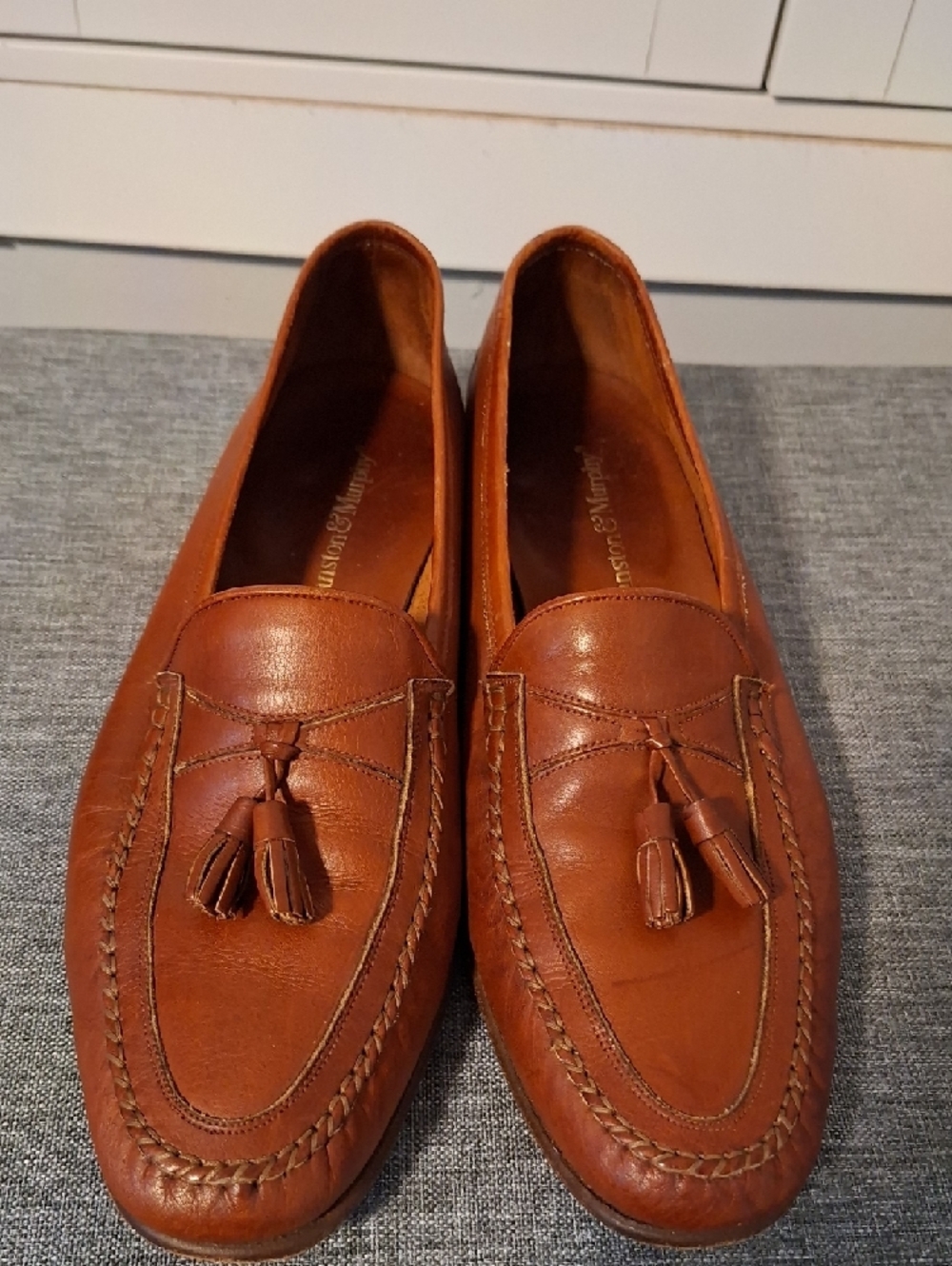 Johnston & Murphy Tan Leather Tassel Loafers - Picture 3 of 11